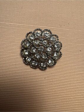 Vintage Rhinestone Floral Cluster Brooch